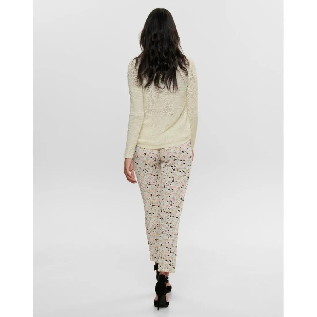 Pull en maille Col rond Manches longues blanc Lana