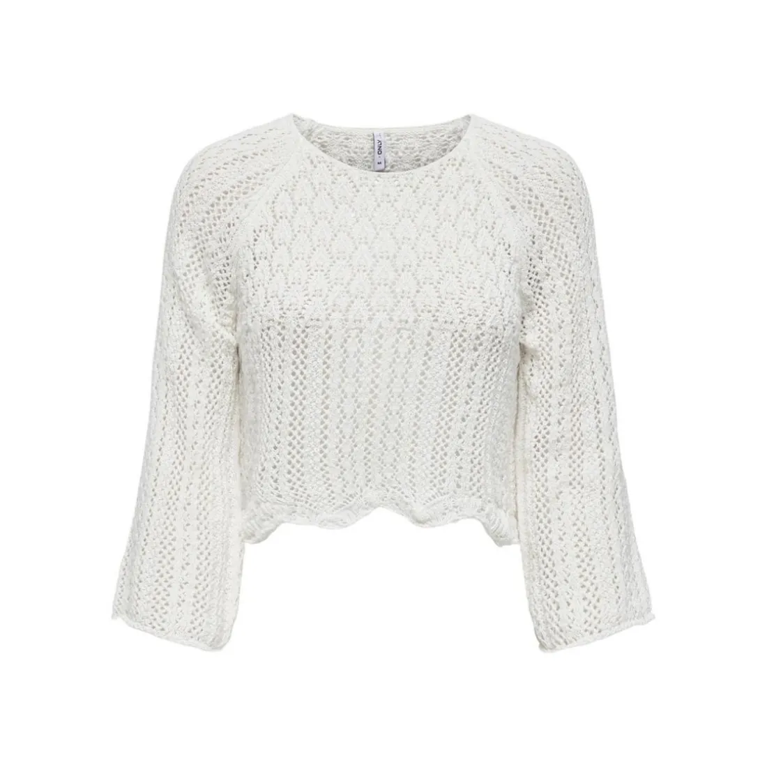 Pull en maille Col rond Manches 3/4 blanc