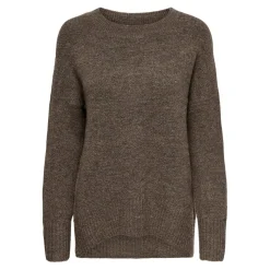 Pull en maille Col rond Manches longues marron Gigi
