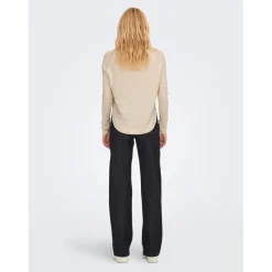 Pull en maille Col rond Manches longues beige Fern