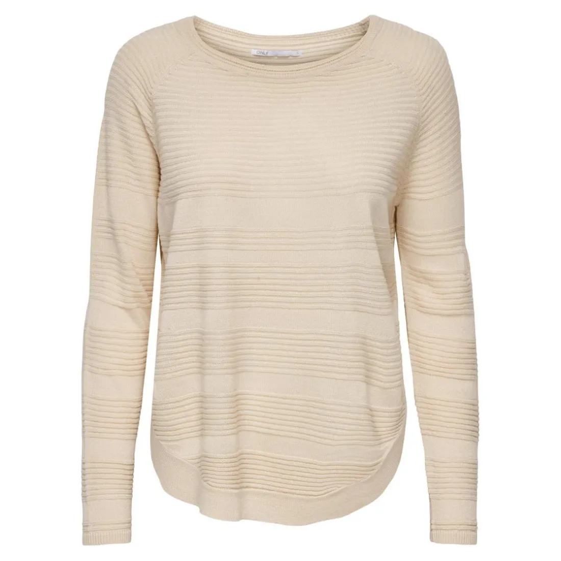 Pull en maille Col rond Manches longues beige Fern