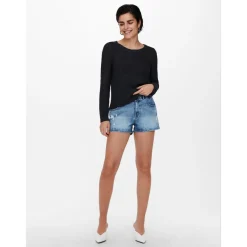 Pull en maille Col rond Manches longues bleu Hazel