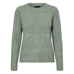 Pull en maille Col rond Manches longues vert Zola
