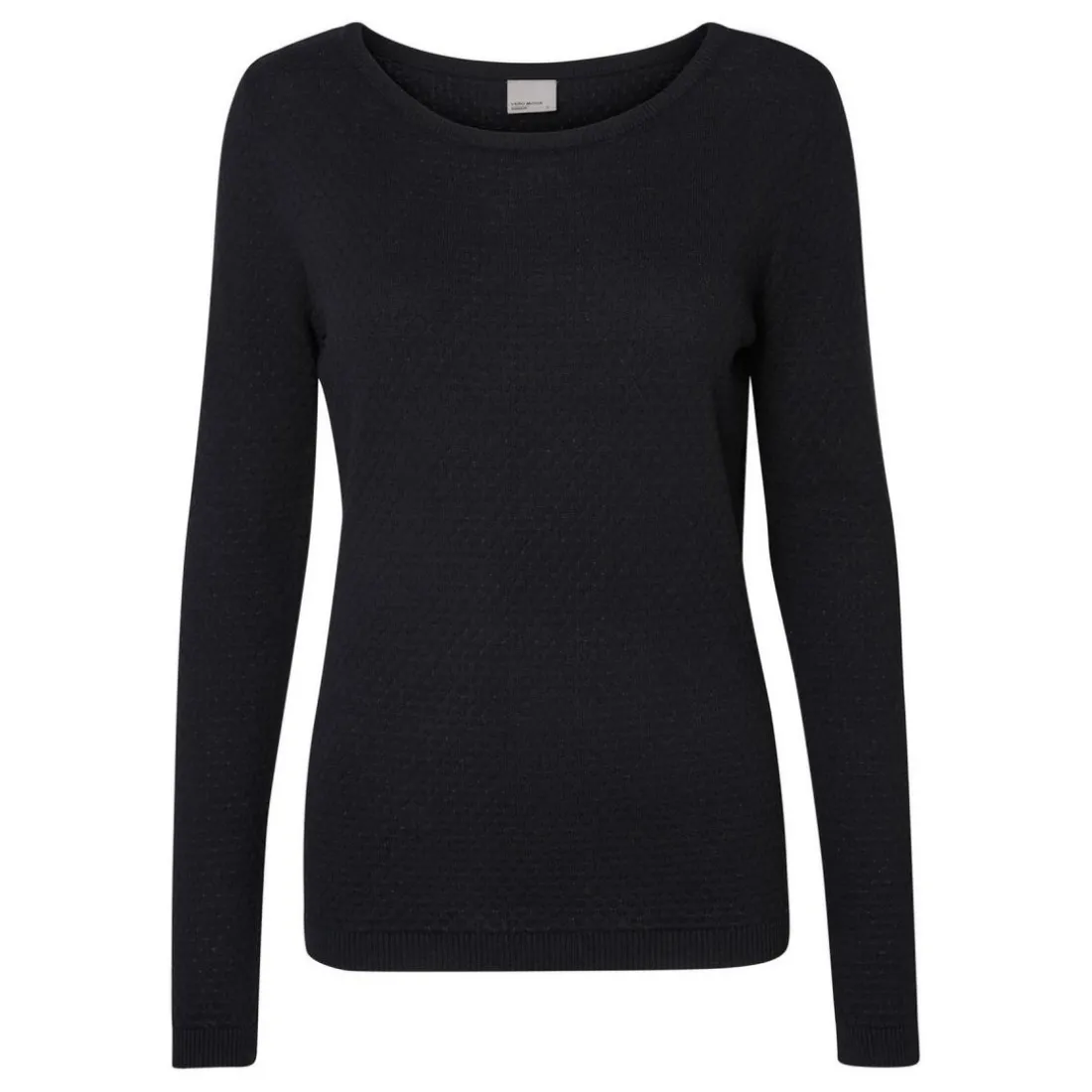 Pull en maille Col rond Manches longues noir Luna