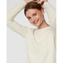 Pull en maille Col rond Manches longues beige Ruth