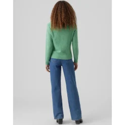 Pull en maille Col rond Manches longues vert Nora