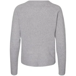 Pull en maille Col rond Manches longues gris Dina