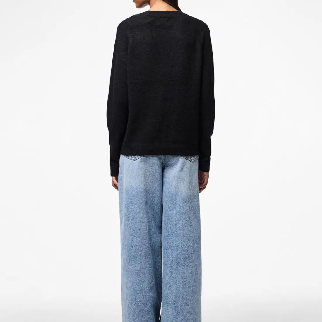Pull en maille col rond noir Juliana