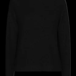 Pull en maille col rond noir Juliana