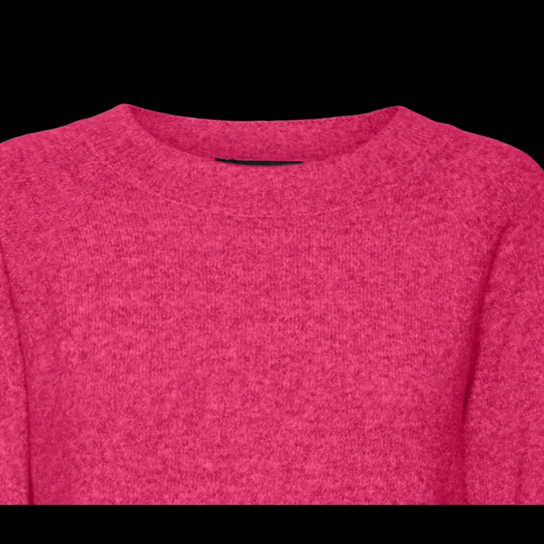Pull en maille col rond rose foncé