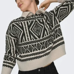 Pull en maille col zippé Felicia gris clair Page