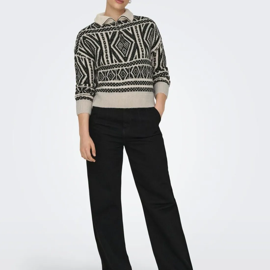 Pull en maille col zippé Felicia gris clair Page