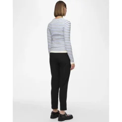 Pull en maille Crista à rayures bleu clair en viscose Ula