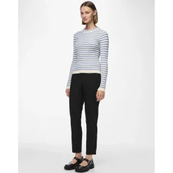 Pull en maille Crista à rayures bleu clair en viscose Ula