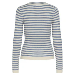 Pull en maille Crista à rayures bleu clair en viscose Ula