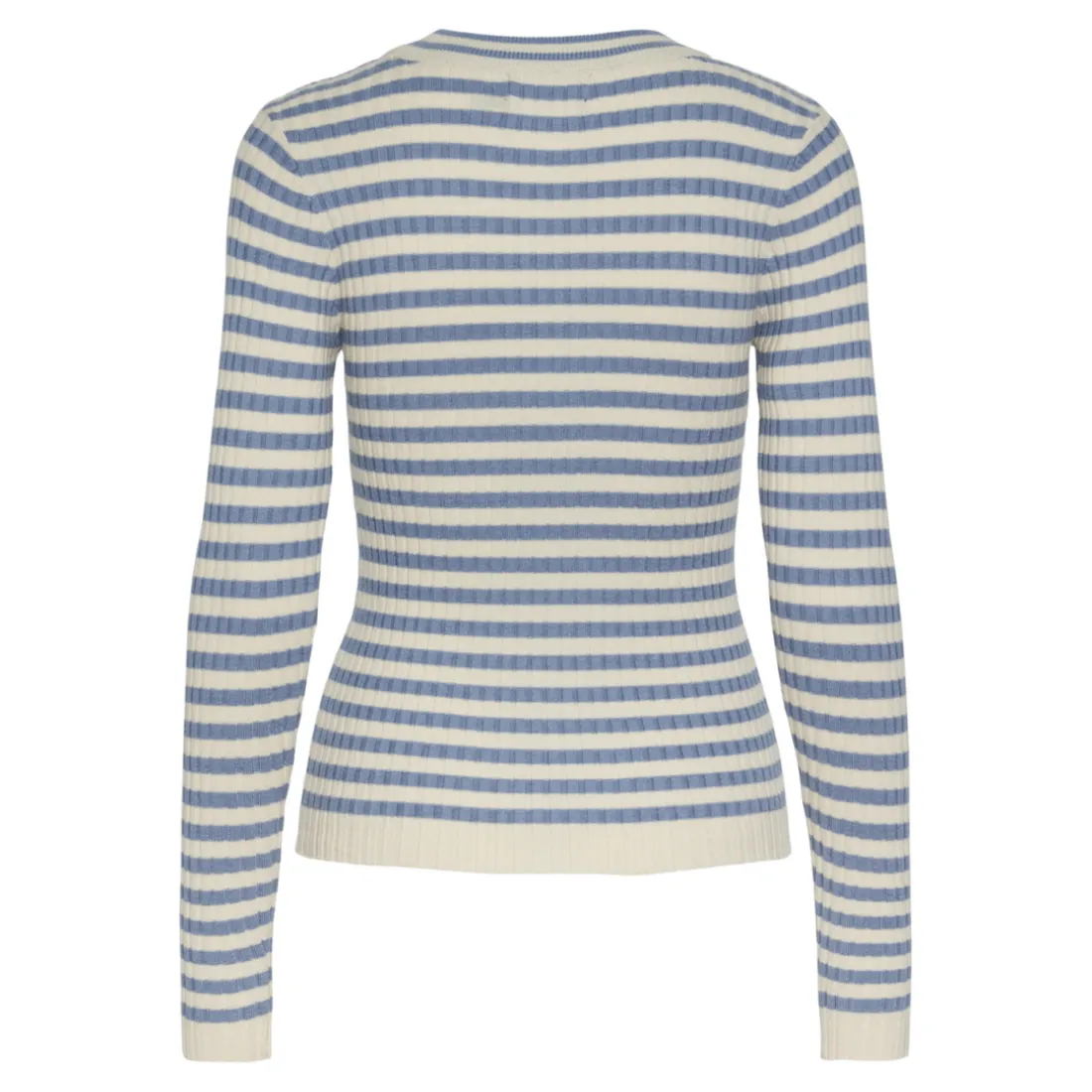 Pull en maille Crista à rayures bleu clair en viscose Ula