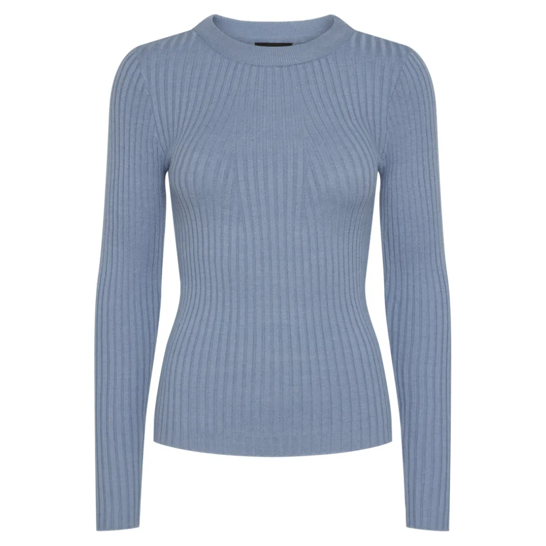 Pull en maille Crista à rayures bleu clair en viscose Zola