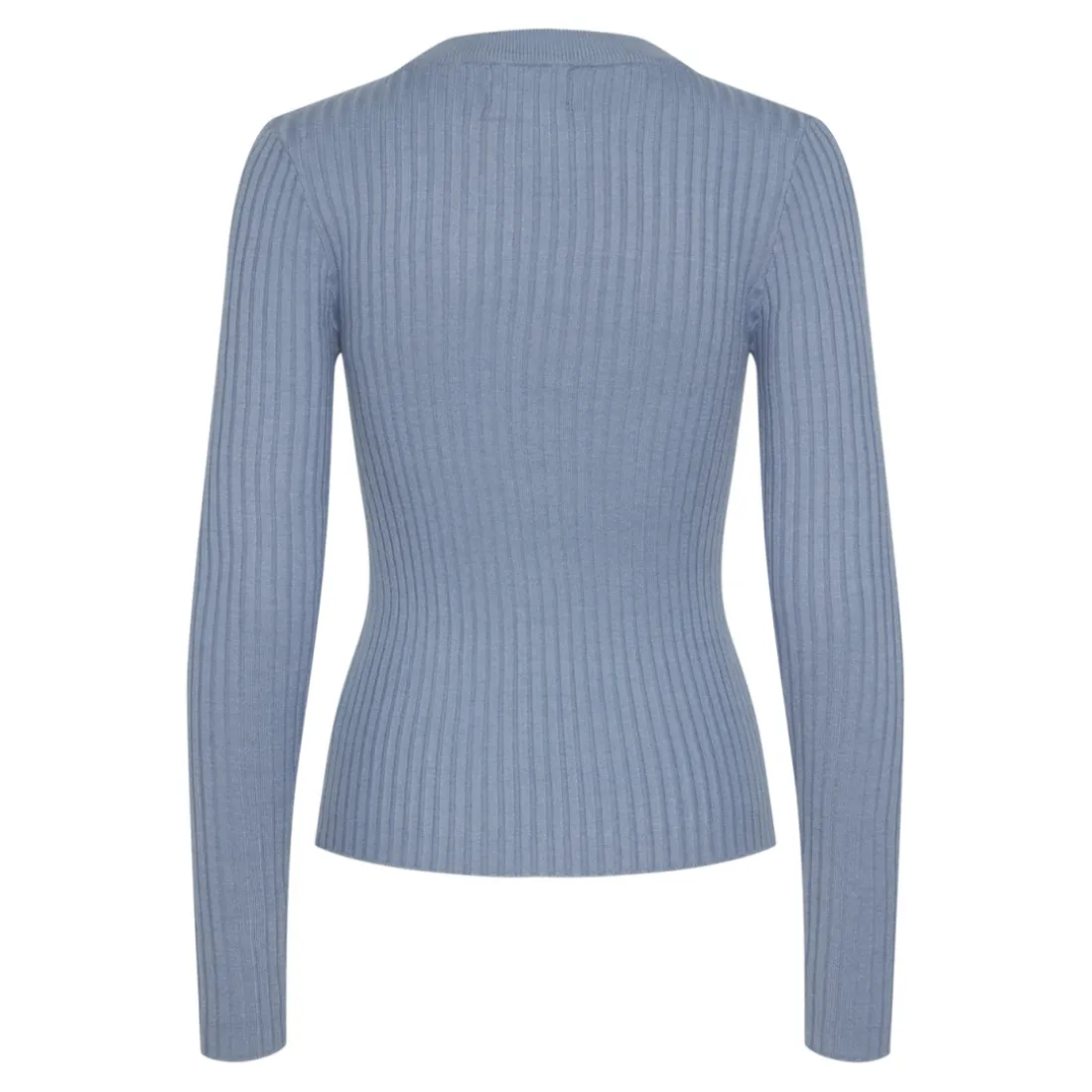 Pull en maille Crista à rayures bleu clair en viscose Zola