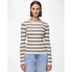 Pull en maille Crista à rayures gris en viscose Lou