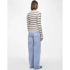 Pull en maille Crista à rayures gris en viscose Lou