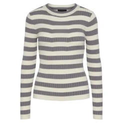 Pull en maille Crista à rayures gris en viscose Lou