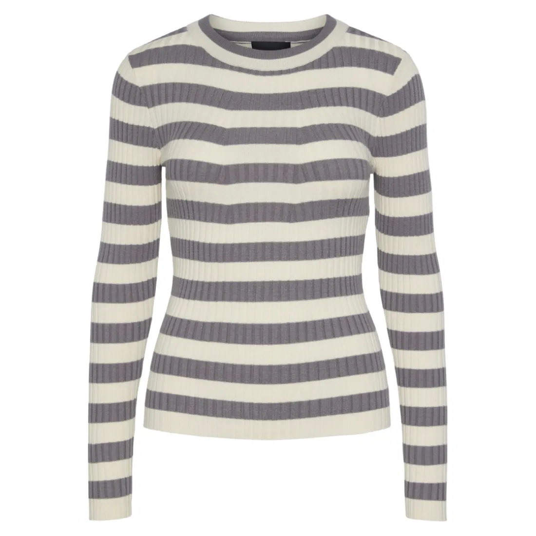 Pull en maille Crista à rayures gris en viscose Lou