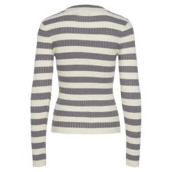 Pull en maille Crista à rayures gris en viscose Lou