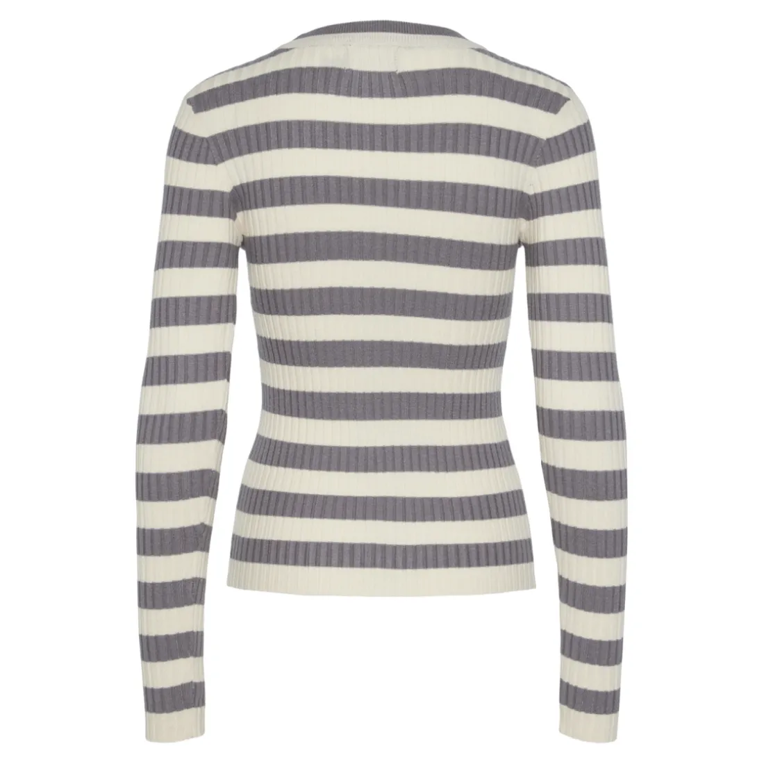 Pull en maille Crista à rayures gris en viscose Lou