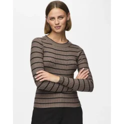 Pull en maille Crista à rayures gris en viscose Ava