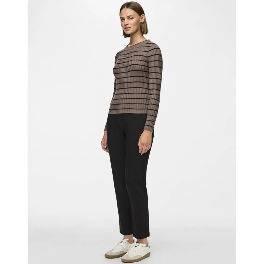Pull en maille Crista à rayures gris en viscose Ava