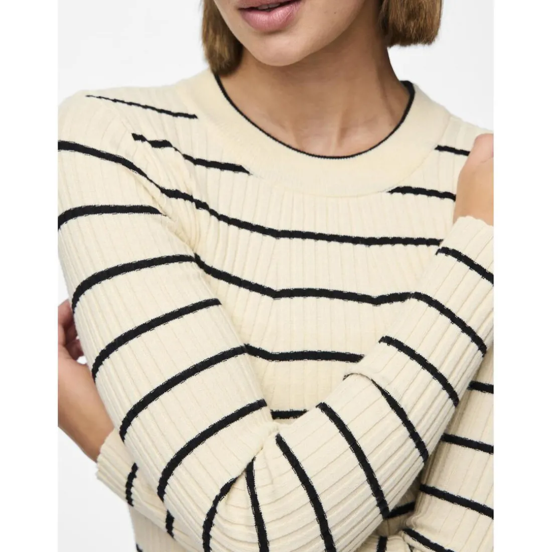 Pull en maille Crista à rayures marron en viscose Bree