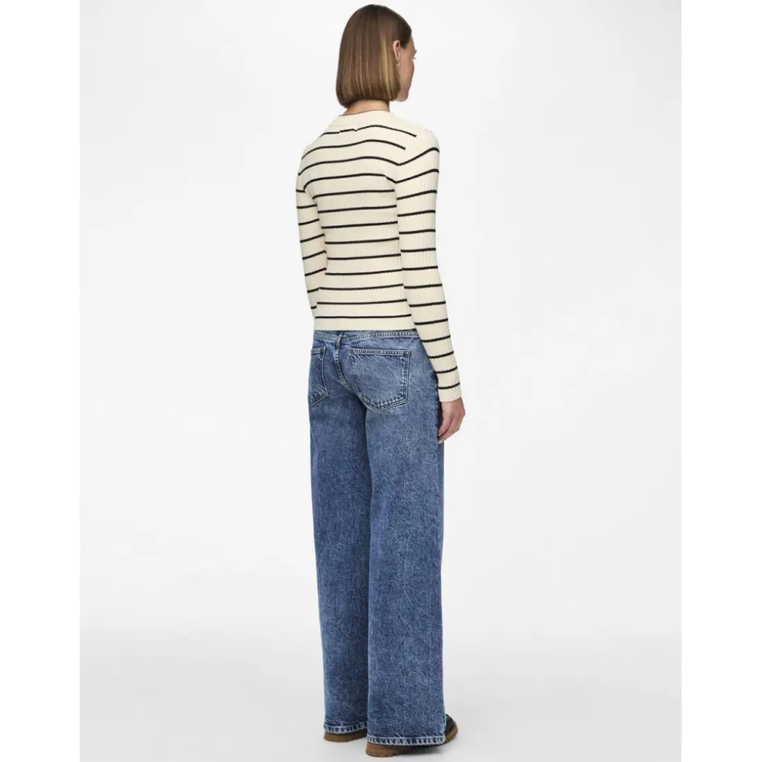 Pull en maille Crista à rayures marron en viscose Bree