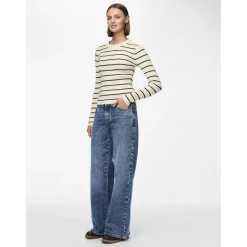 Pull en maille Crista à rayures marron en viscose Bree