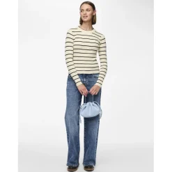 Pull en maille Crista à rayures marron en viscose Bree