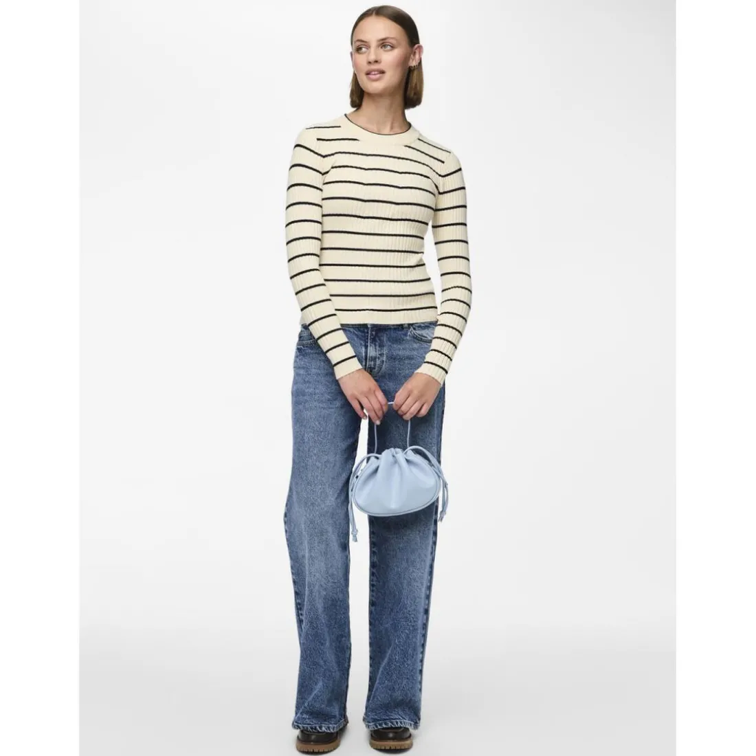 Pull en maille Crista à rayures marron en viscose Bree