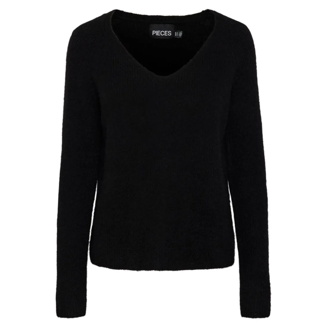 Pull en maille Ellen col en V noir Lila