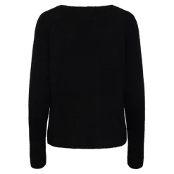 Pull en maille Ellen col en V noir Lila