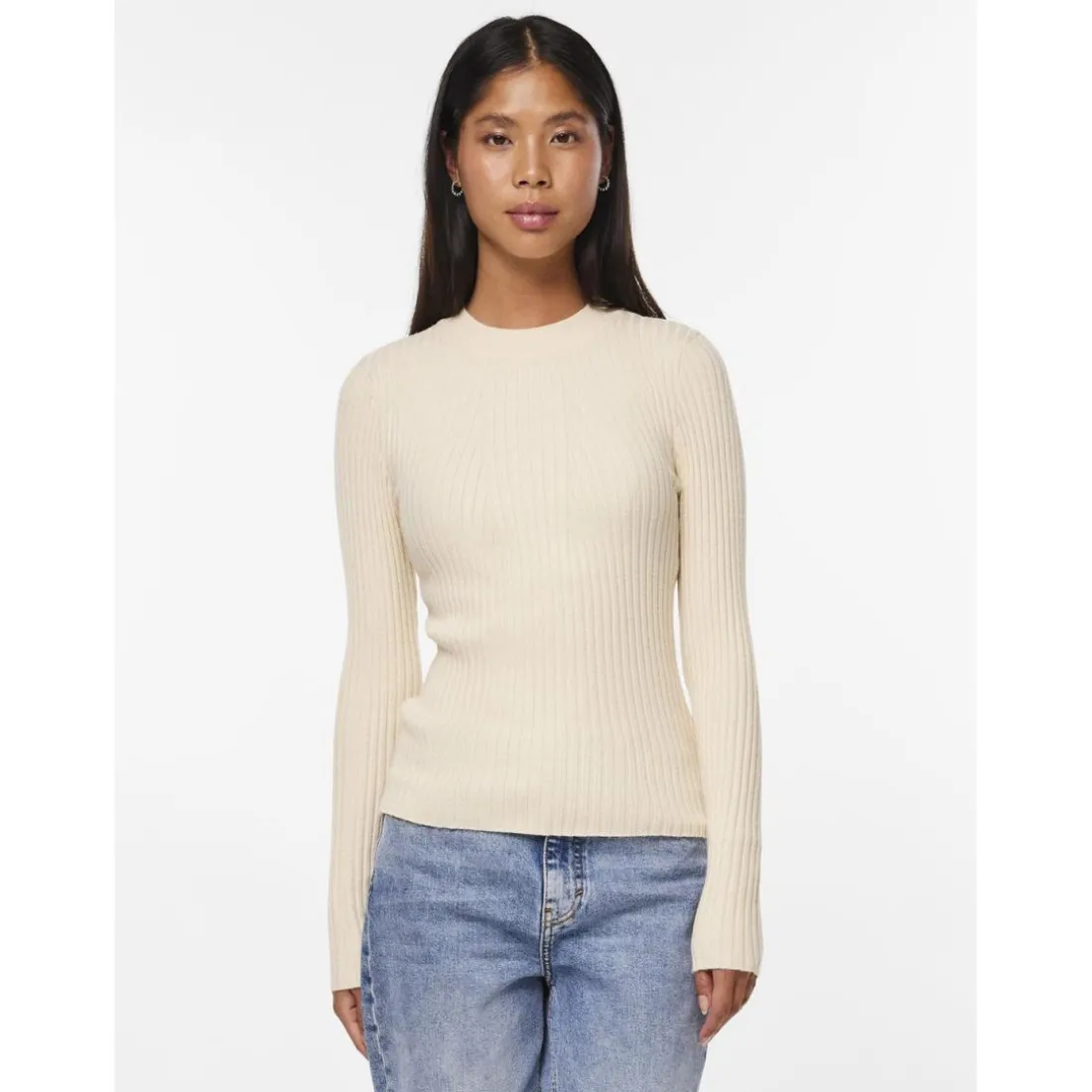 Pull en maille gris Elle