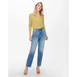 Pull en maille jaune
