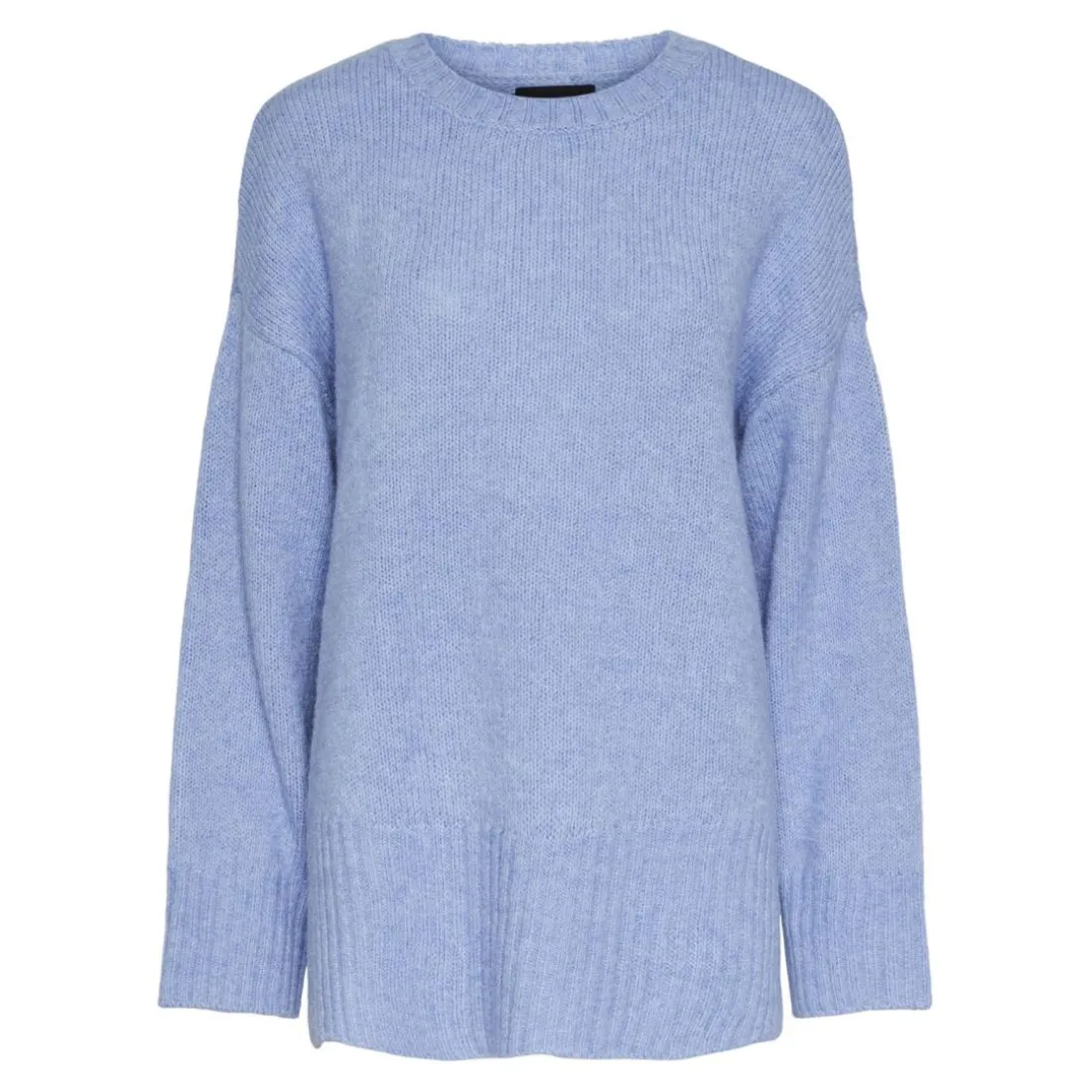 Pull en maille manches longues bleu Leah