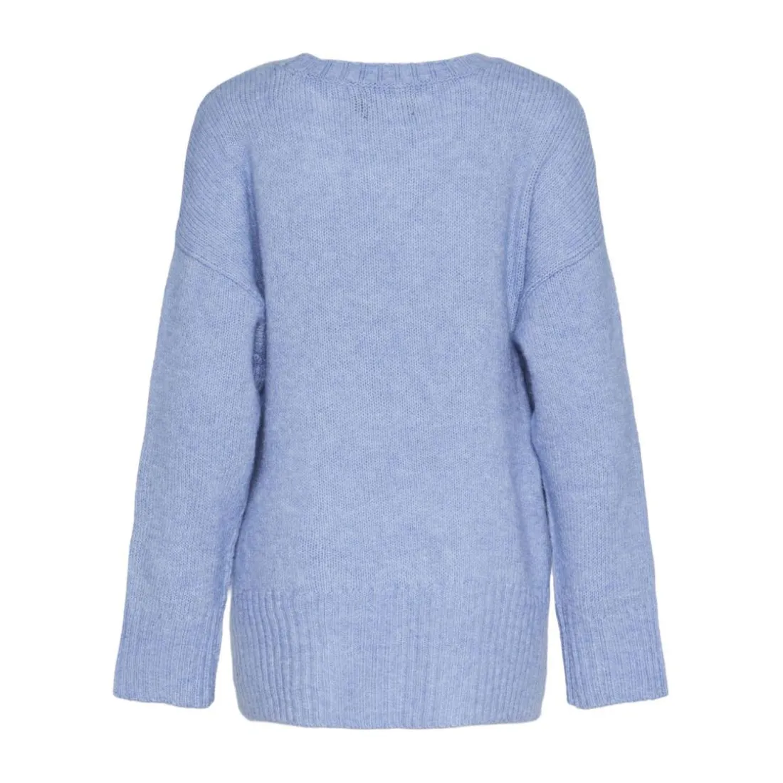 Pull en maille manches longues bleu Leah