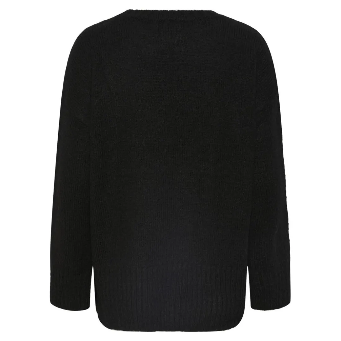 Pull en maille manches longues oversized noir Elsie