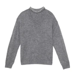Pull en maille MORA gris chine