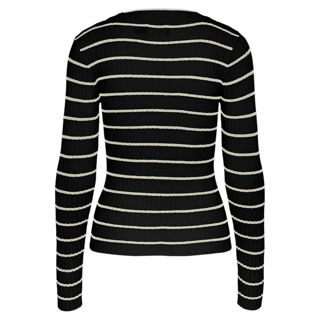 Pull en maille viscose Crista à rayures noir en viscose Fleur