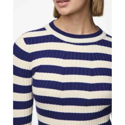 Pull en maille viscose Crista à rayures bleu Eden