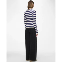 Pull en maille viscose Crista à rayures bleu Eden