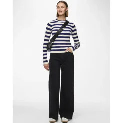 Pull en maille viscose Crista à rayures bleu Eden