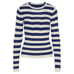 Pull en maille viscose Crista à rayures bleu Eden