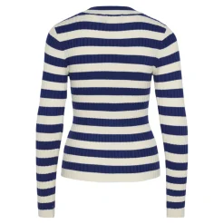 Pull en maille viscose Crista à rayures bleu Eden