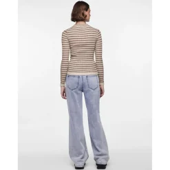 Pull en maille viscose Crista à rayures marron Vivi